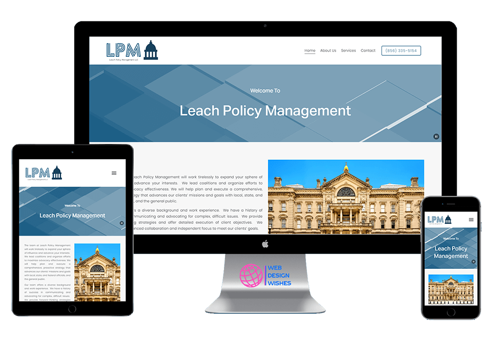 Leach Policy Management Portfolio Website - Web Design Wishes